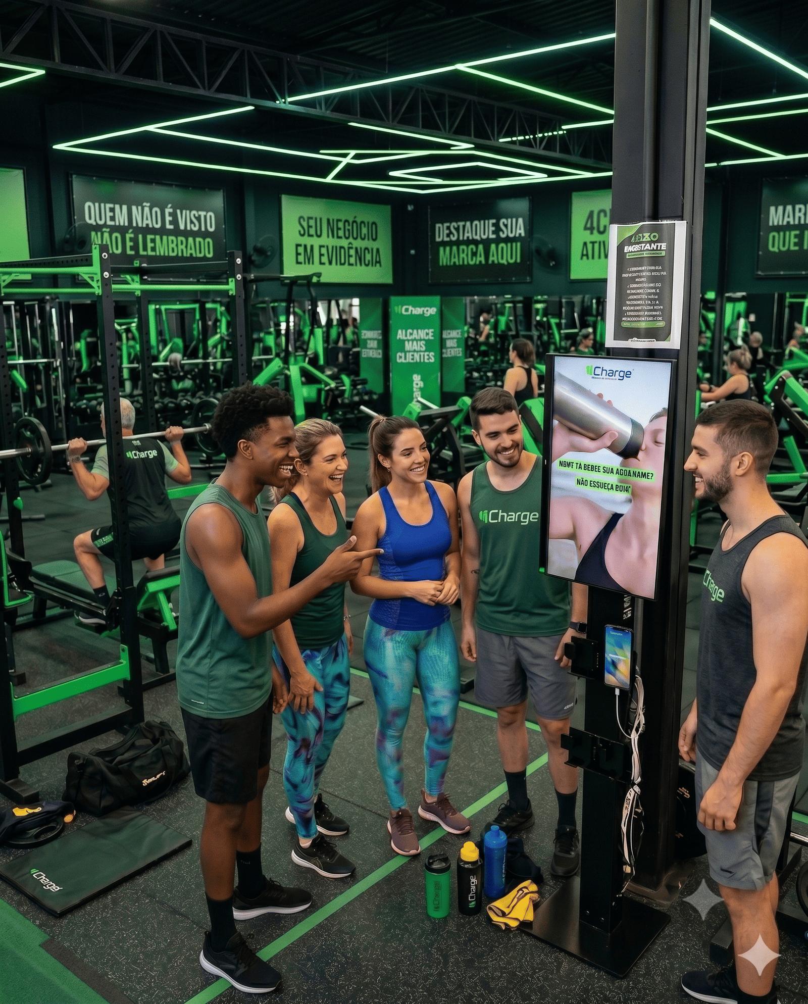 Totem de recarga 4charge BH com tela de 24 polegadas em HD